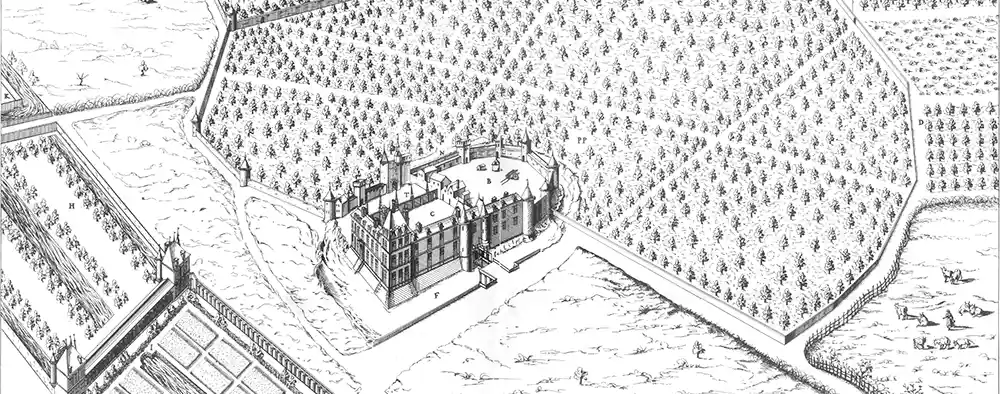 gravure du château par Androuet du Cerceau